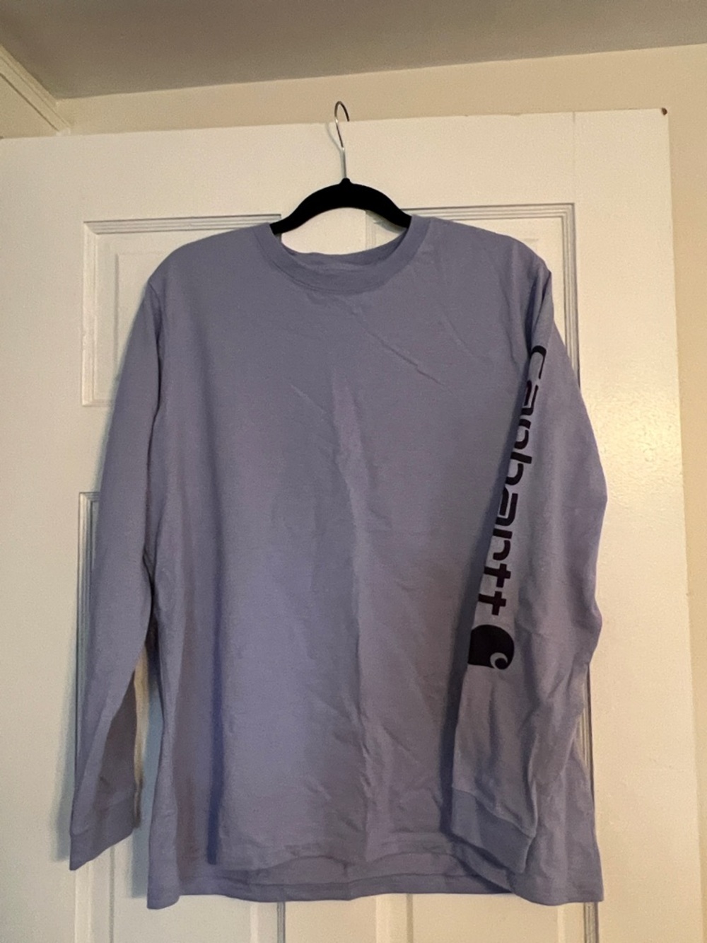Carhartt Long-Sleeve Crew Tee - Light Lavender with  Sleeve Logo